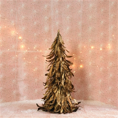 FEATHER TREE - LRG - GOLD LUSTER