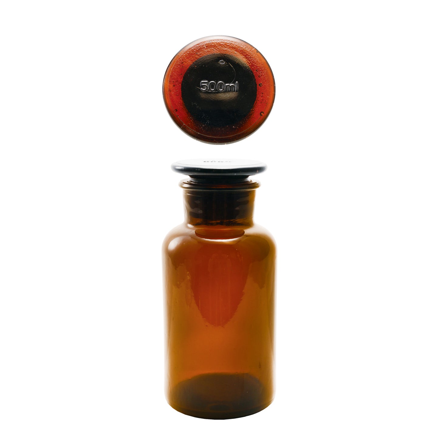 Glass Bottle with Stopper, Brown