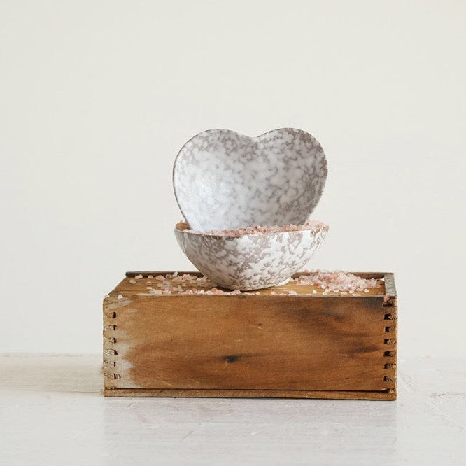 Stoneware Marble Heart Dish