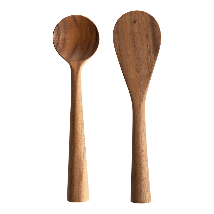 Acacia Wood Standing Spoon & Spatula