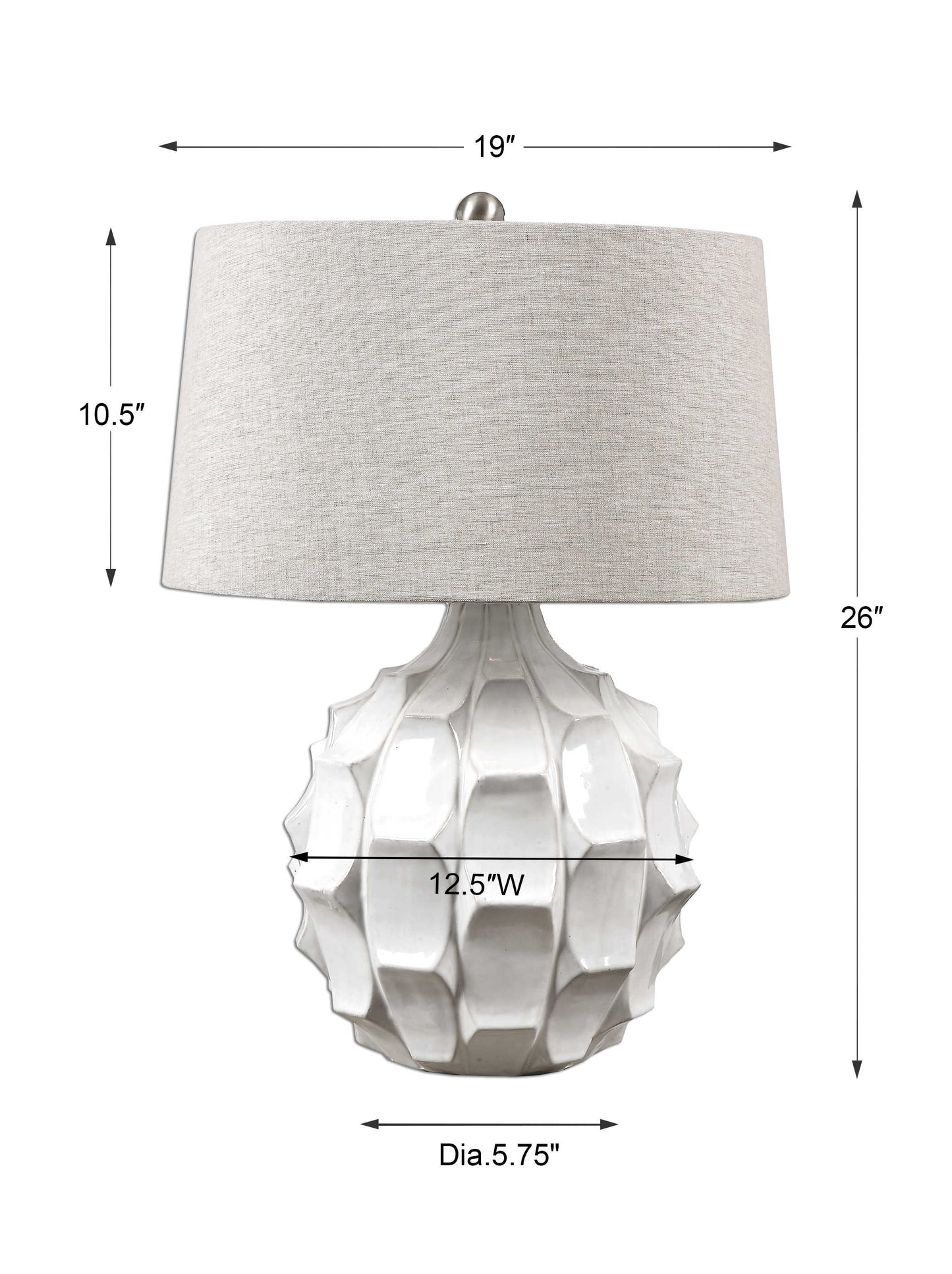 Guerina Table Lamp, White