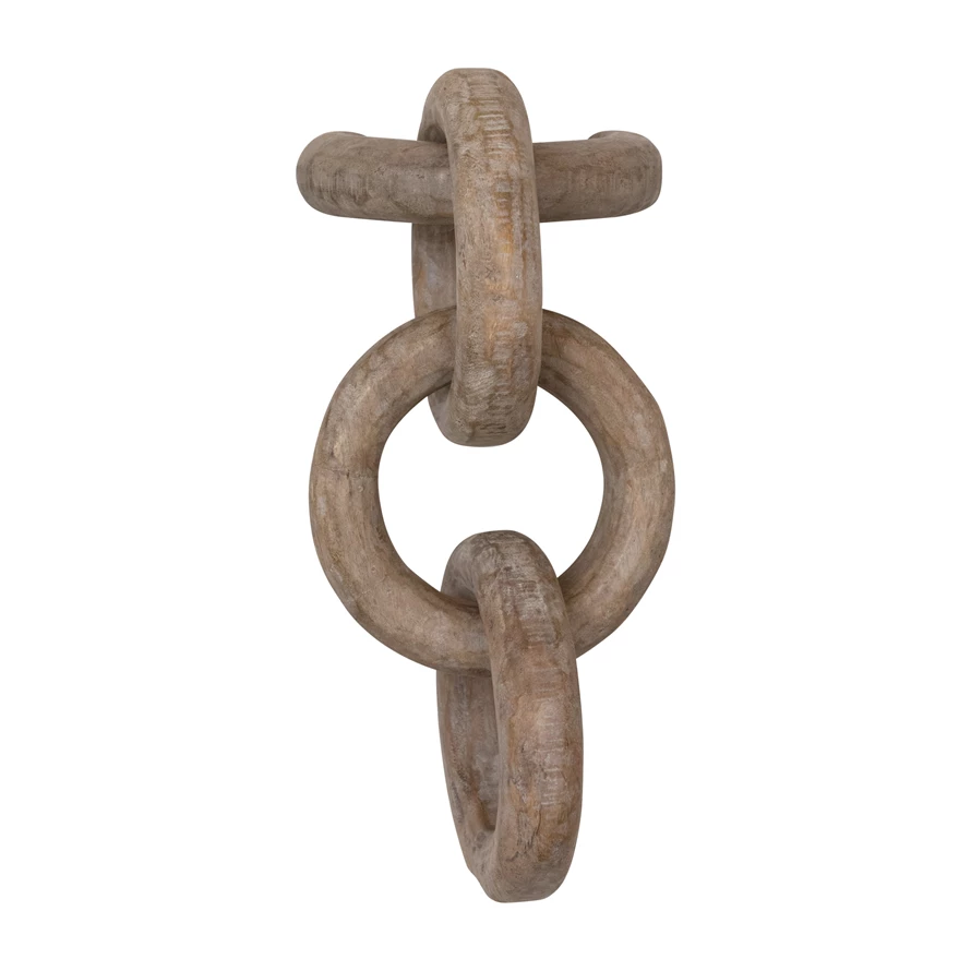 Mango Wood Chain Wall Décor with 3 Links