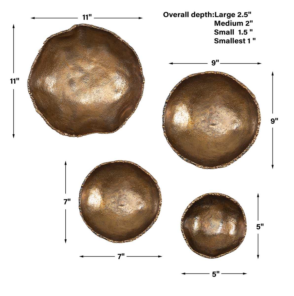 Lucky Coins Indoor-Outdoor Metal Wall Decor, S/4