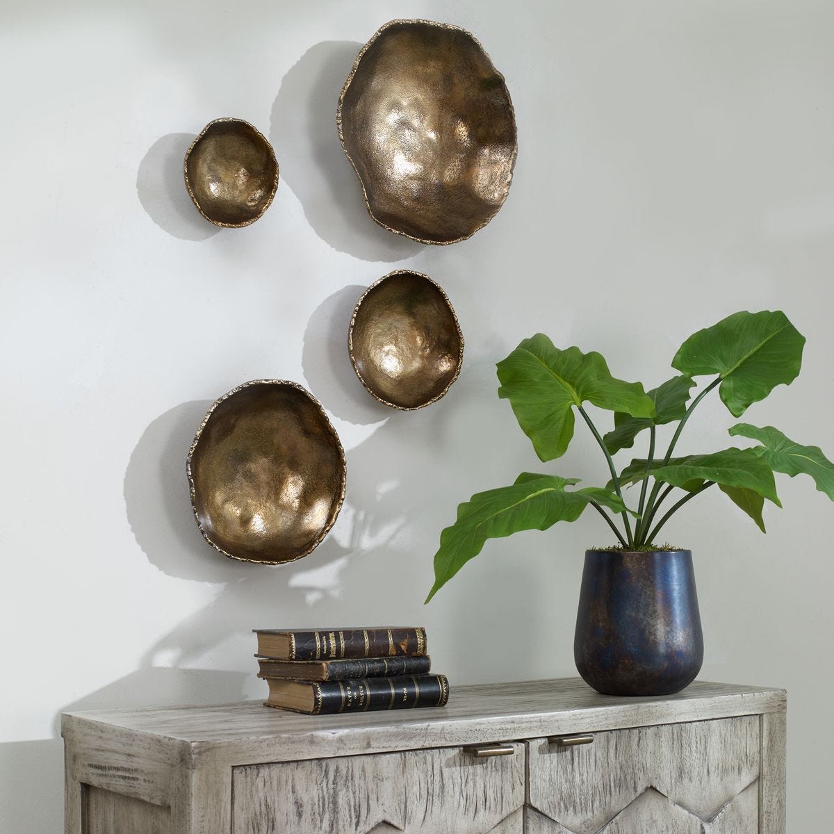 Lucky Coins Indoor-Outdoor Metal Wall Decor, S/4