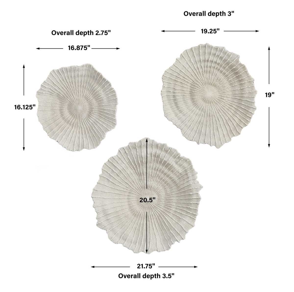 Ocean Gems Indoor-Outdoor Wall Decor, Natural, S/3