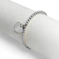 18K PVD Coated Stainless Steel Heart And Bead Stretch Bracelet