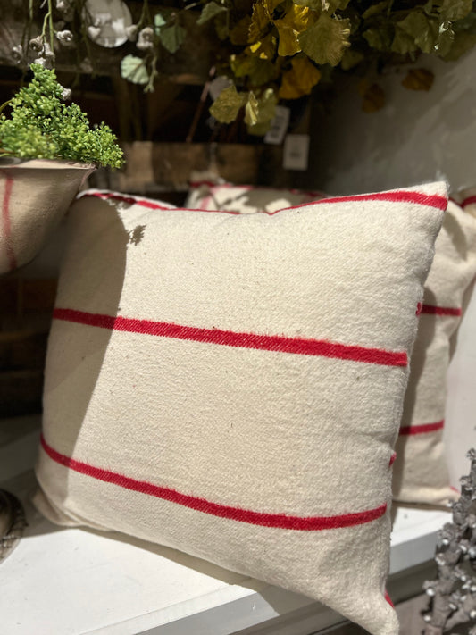 Red Striped Pillow