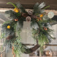 Faux Mixed Evergreen Wreath with Pinecones