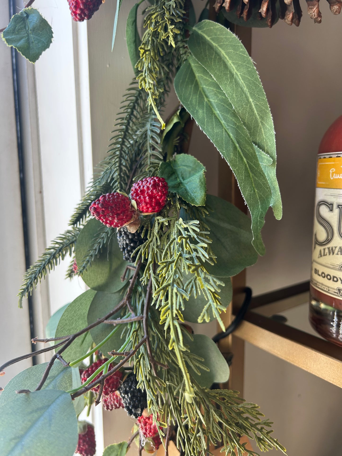 Faux Marionberry, Fir, & Pinecone, Garland