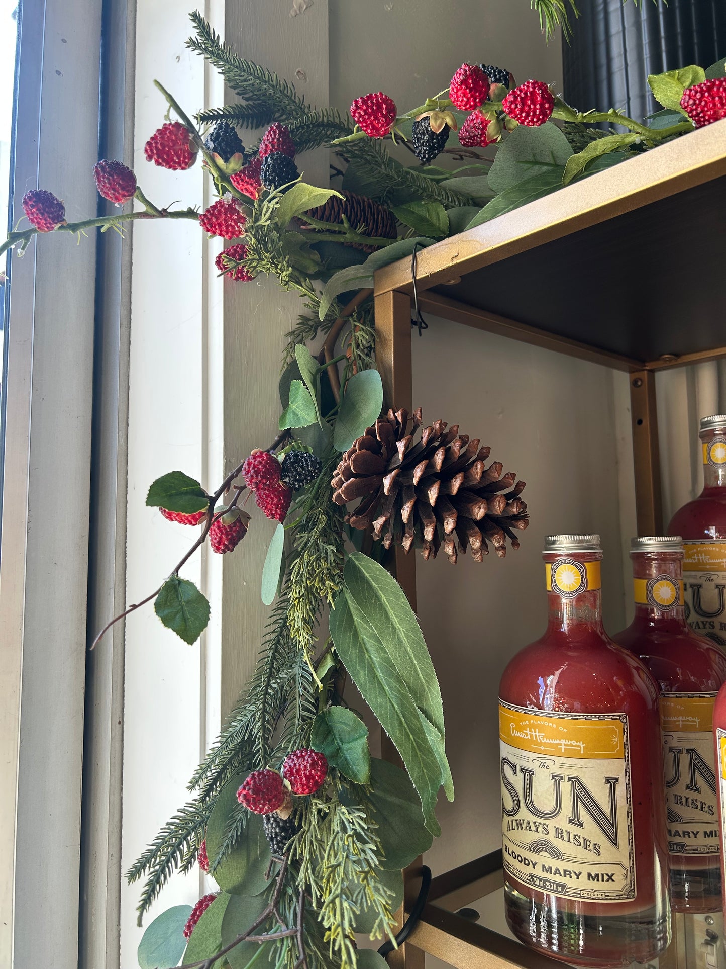Faux Marionberry, Fir, & Pinecone, Garland
