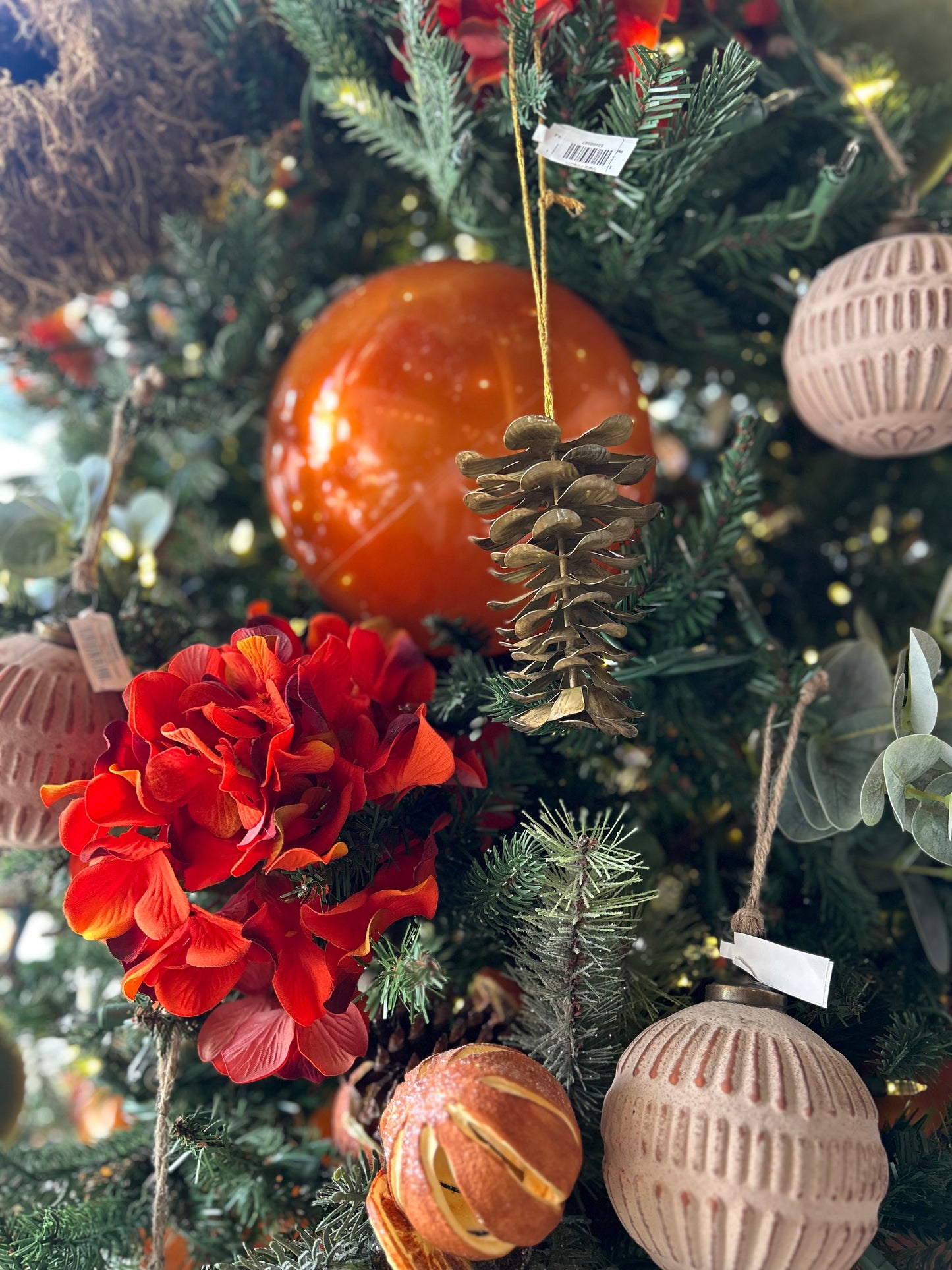 Metal Pinecone Ornament, 2 Styles