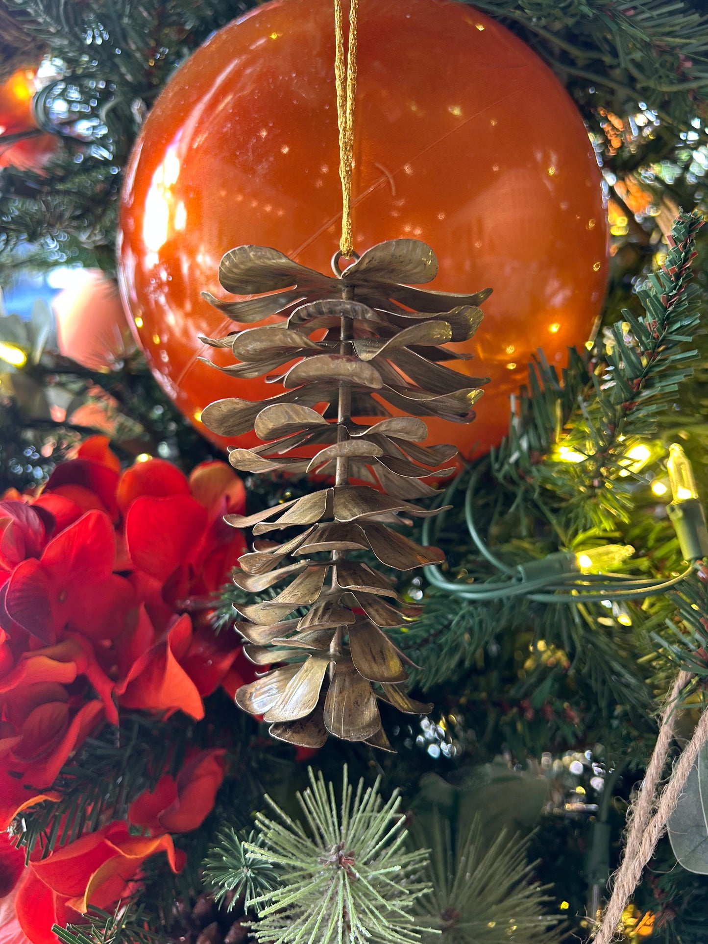 Metal Pinecone Ornament, 2 Styles