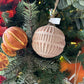 Embossed Glass Ball Ornament, Distressed Frosted Finish