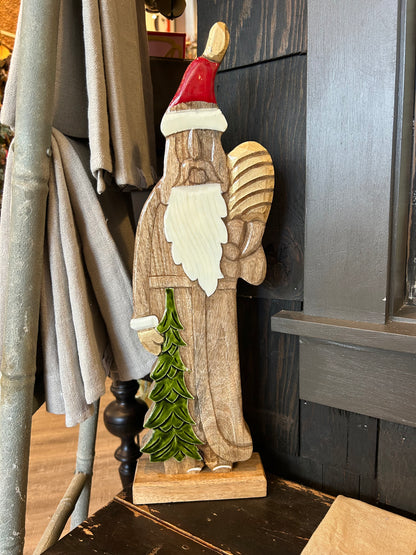 Wooden Enameled Santa