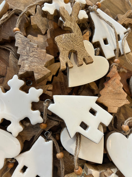 Wood and Enamel Ornaments