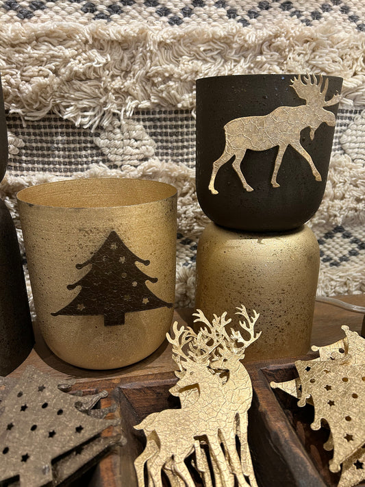 Textured Metal Holiday Icon Shaped Magnets