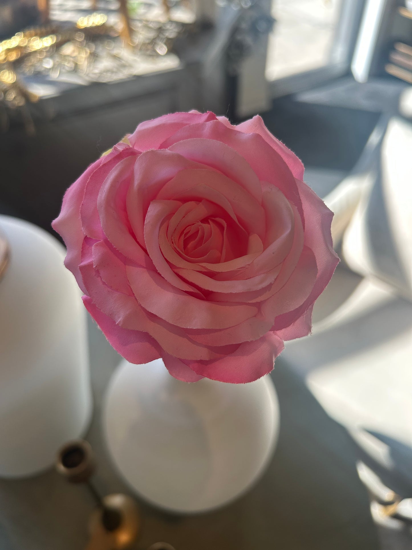 Pink Rose Stem 26"