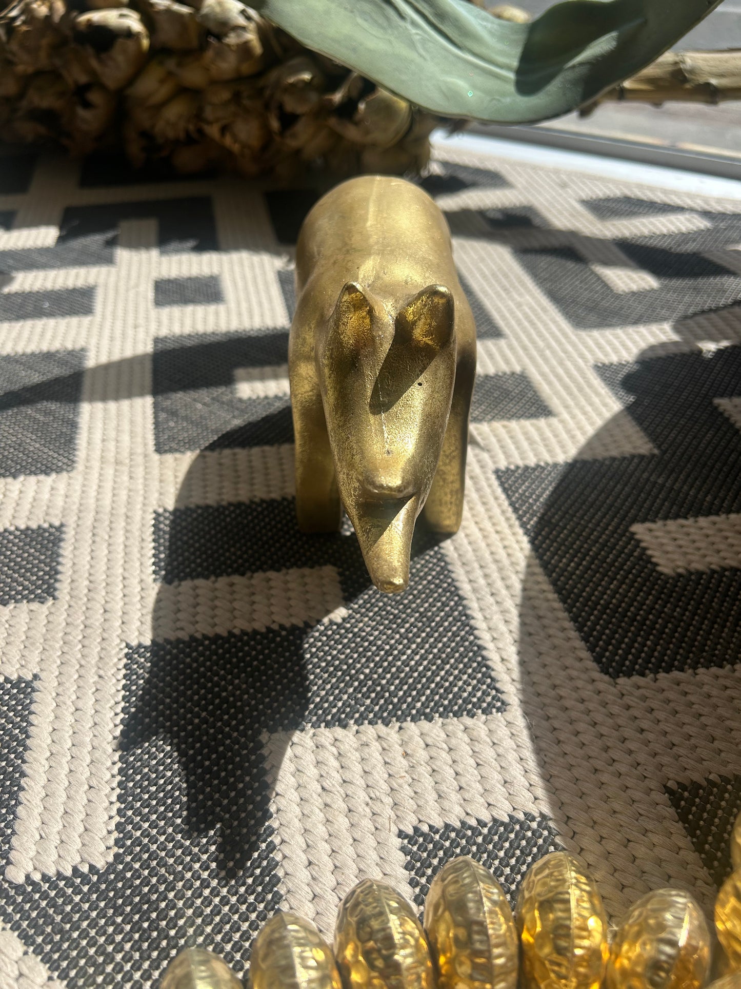 Rhino with Gold Finish