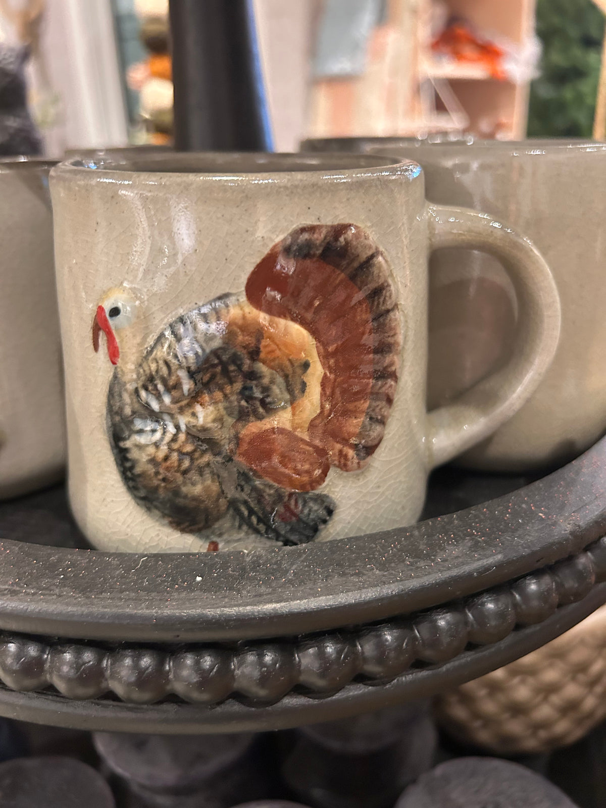 16 oz. Hand-Painted Embossed Stoneware Mug with Animal, 4 Styles (Each One Will Vary)