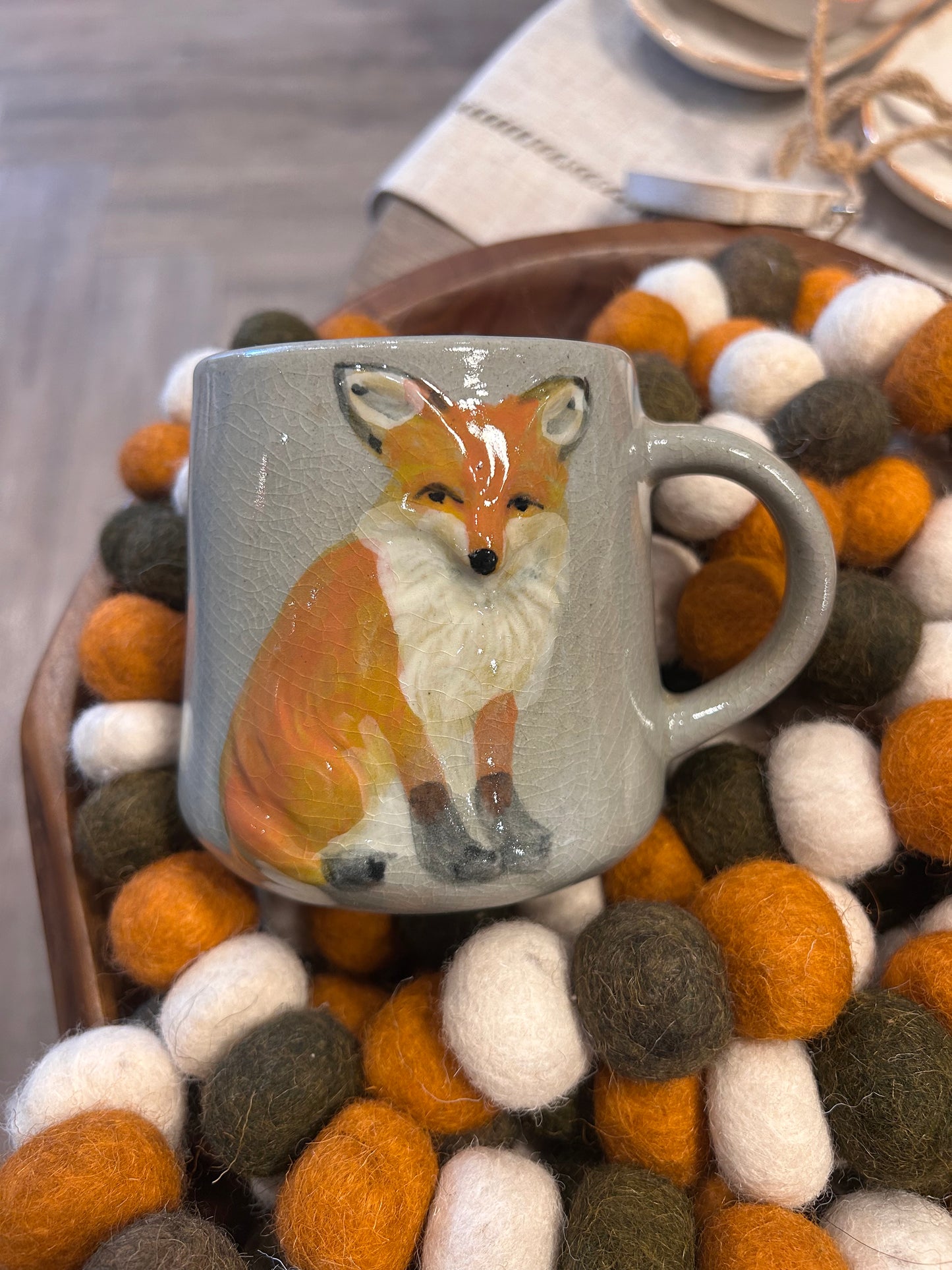 16 oz. Hand-Painted Embossed Stoneware Mug with Animal, 4 Styles (Each One Will Vary)