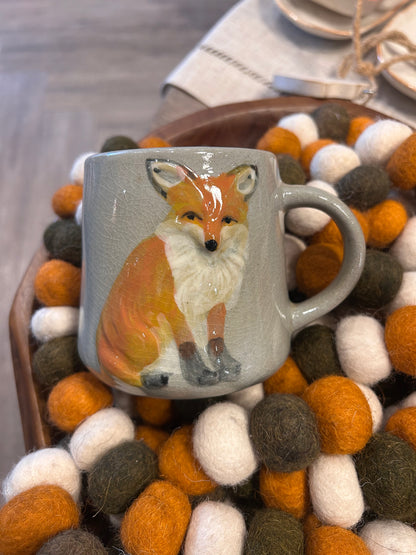 16 oz. Hand-Painted Embossed Stoneware Mug with Animal, 4 Styles (Each One Will Vary)