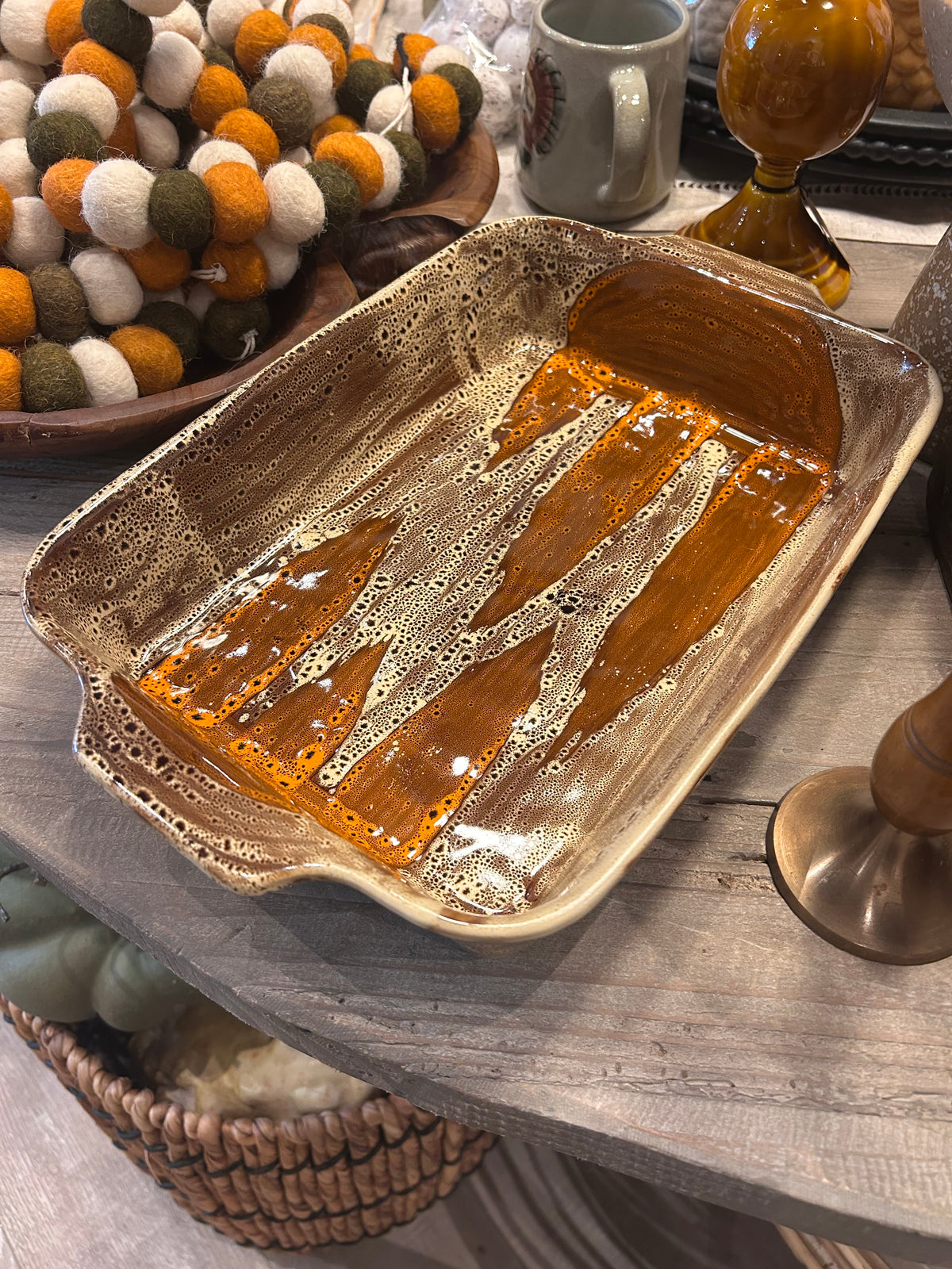 2-1/2 Quart Stoneware Baker, Reactive Glaze