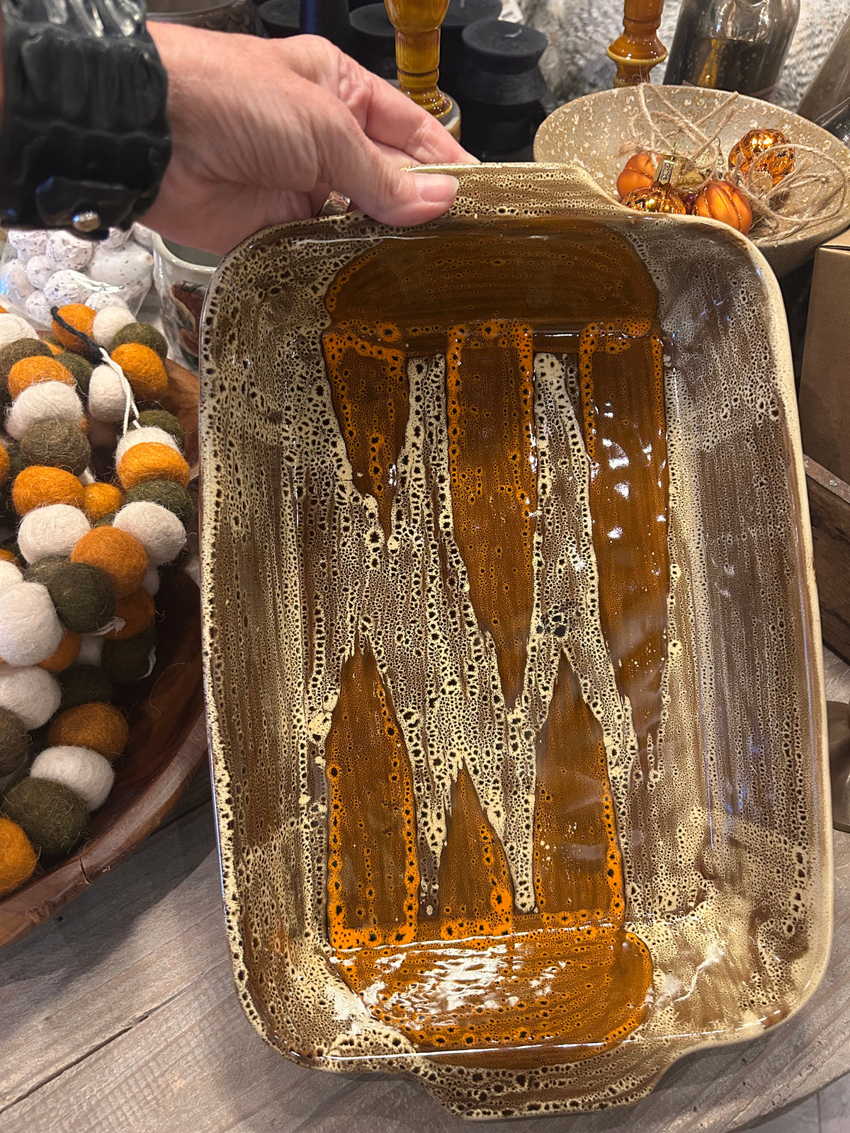 2-1/2 Quart Stoneware Baker, Reactive Glaze