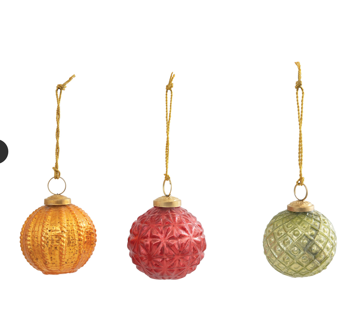 Embossed Glass Ornaments