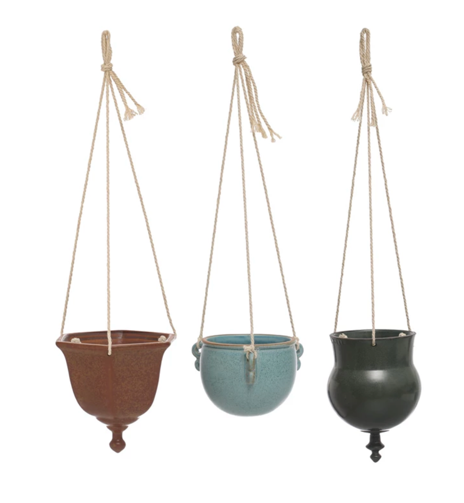 s/3 Planter w/ Jute Rope Hanger