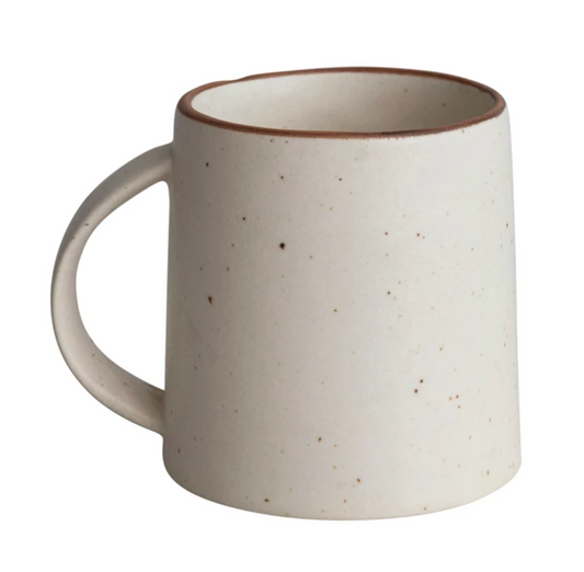 Stoneware Mug, Cream Color Speckled