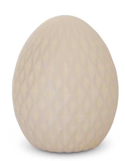 Embossed White Porcelain Led Easter Eggs