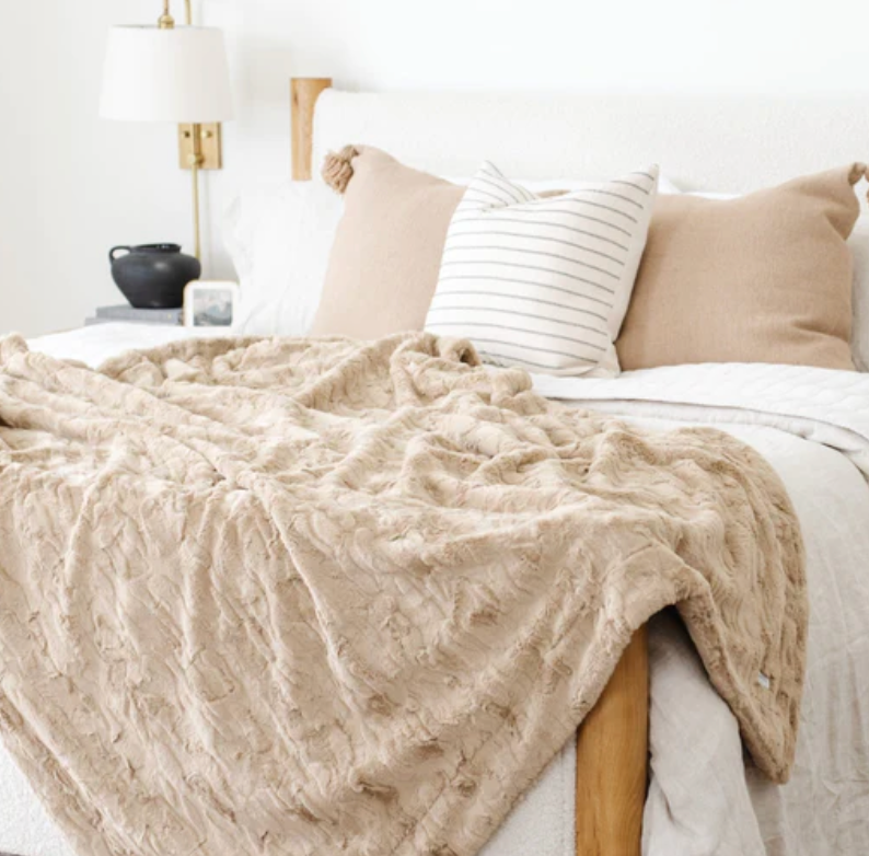 Patterned Faux Fur Throw