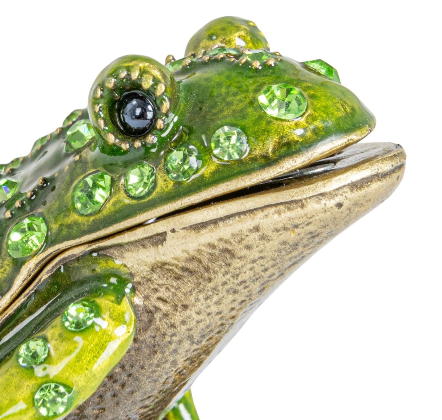 Metal Enameled Frog Trinket Box