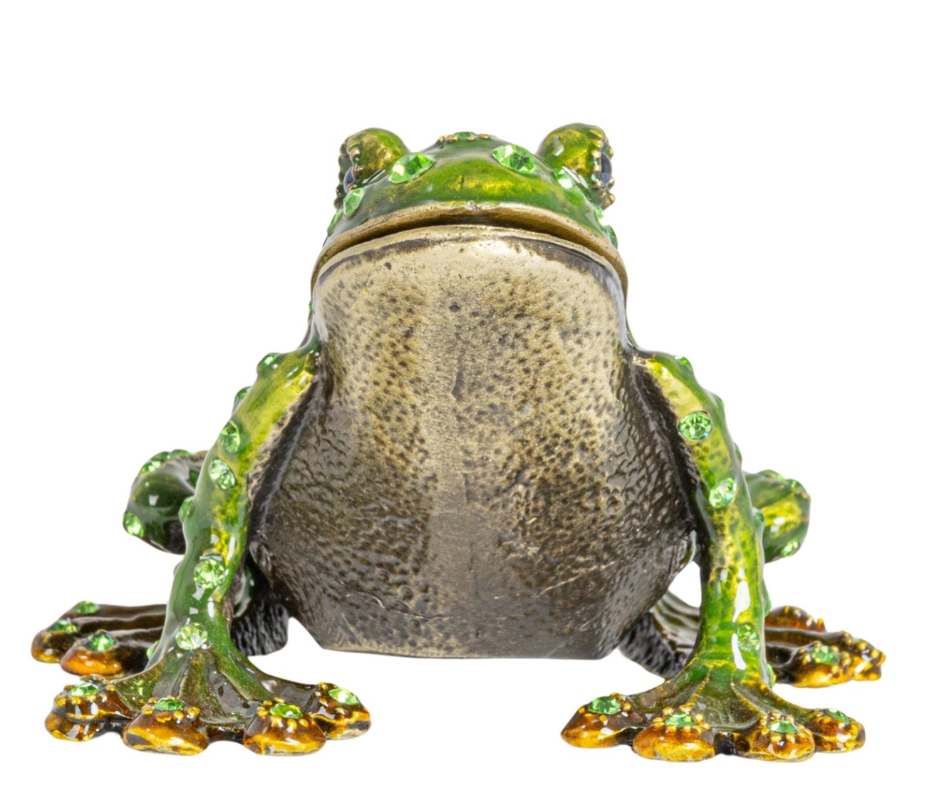 Metal Enameled Frog Trinket Box