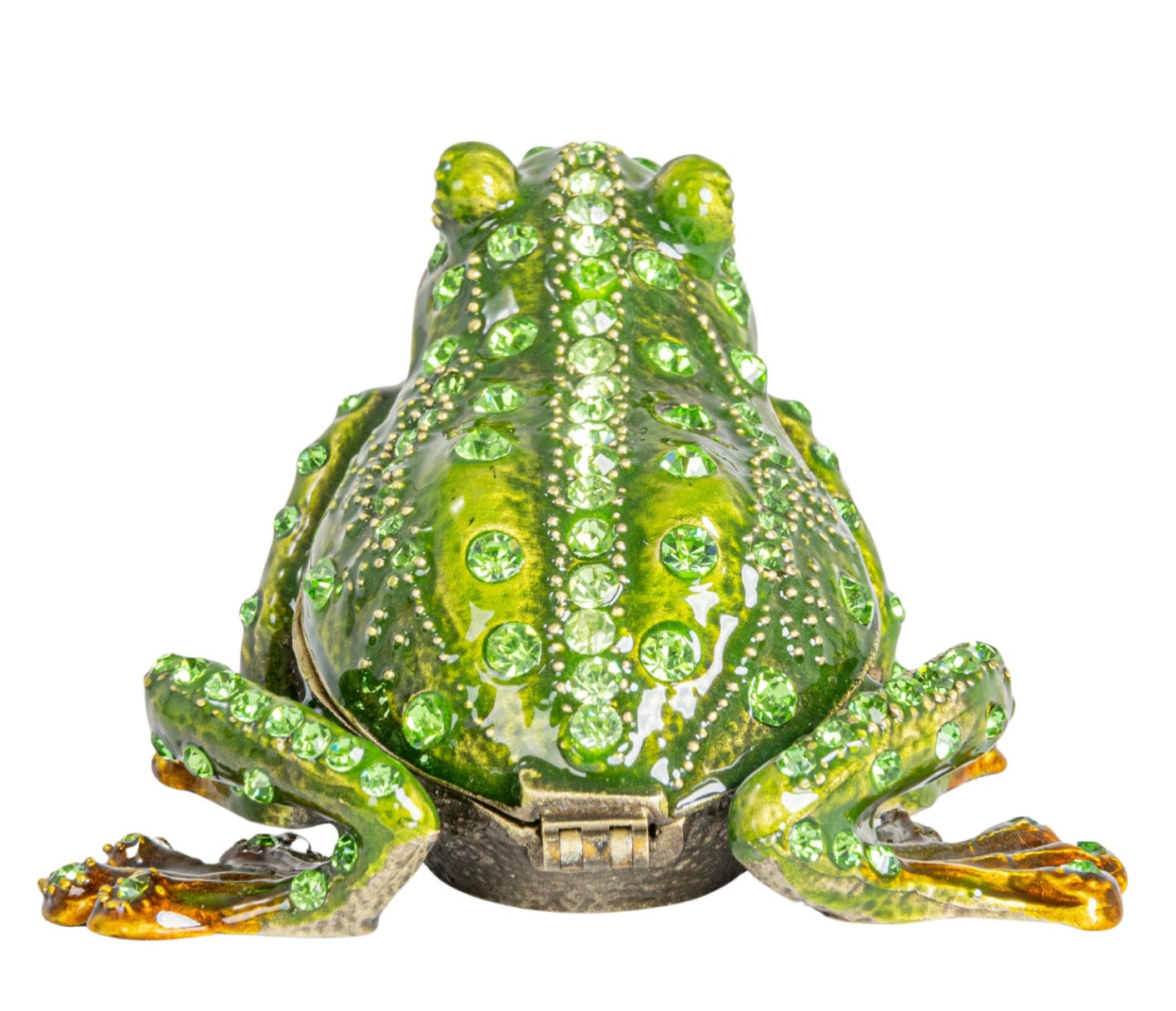 Metal Enameled Frog Trinket Box