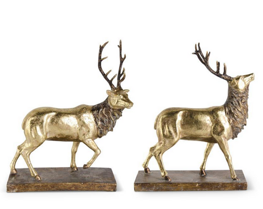 Standing Elk in Antique Gold Finish 2 Styles