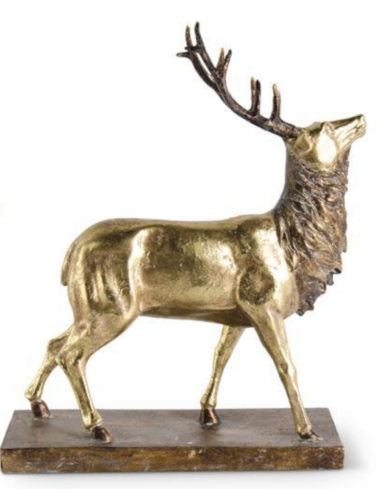 Standing Elk in Antique Gold Finish 2 Styles