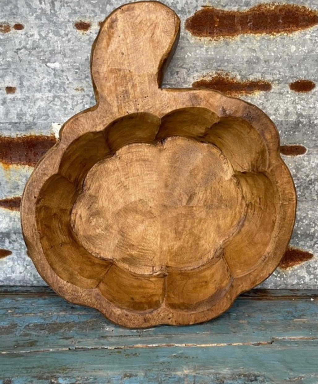 Pumpkin Carved Wood Bowl