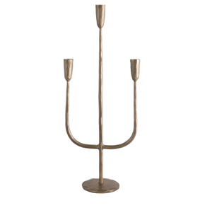 Hand Forged Metal Candelabra with Antique Finish