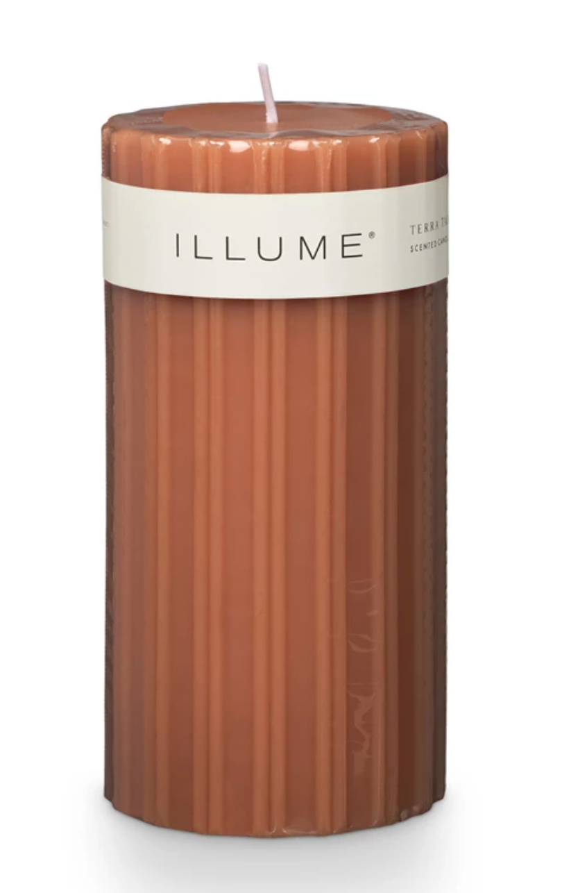Terra Tabac Medium Fragranced Pillar Candle