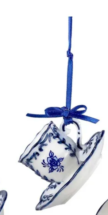 Delft Blue Cup and Saucer Ornament