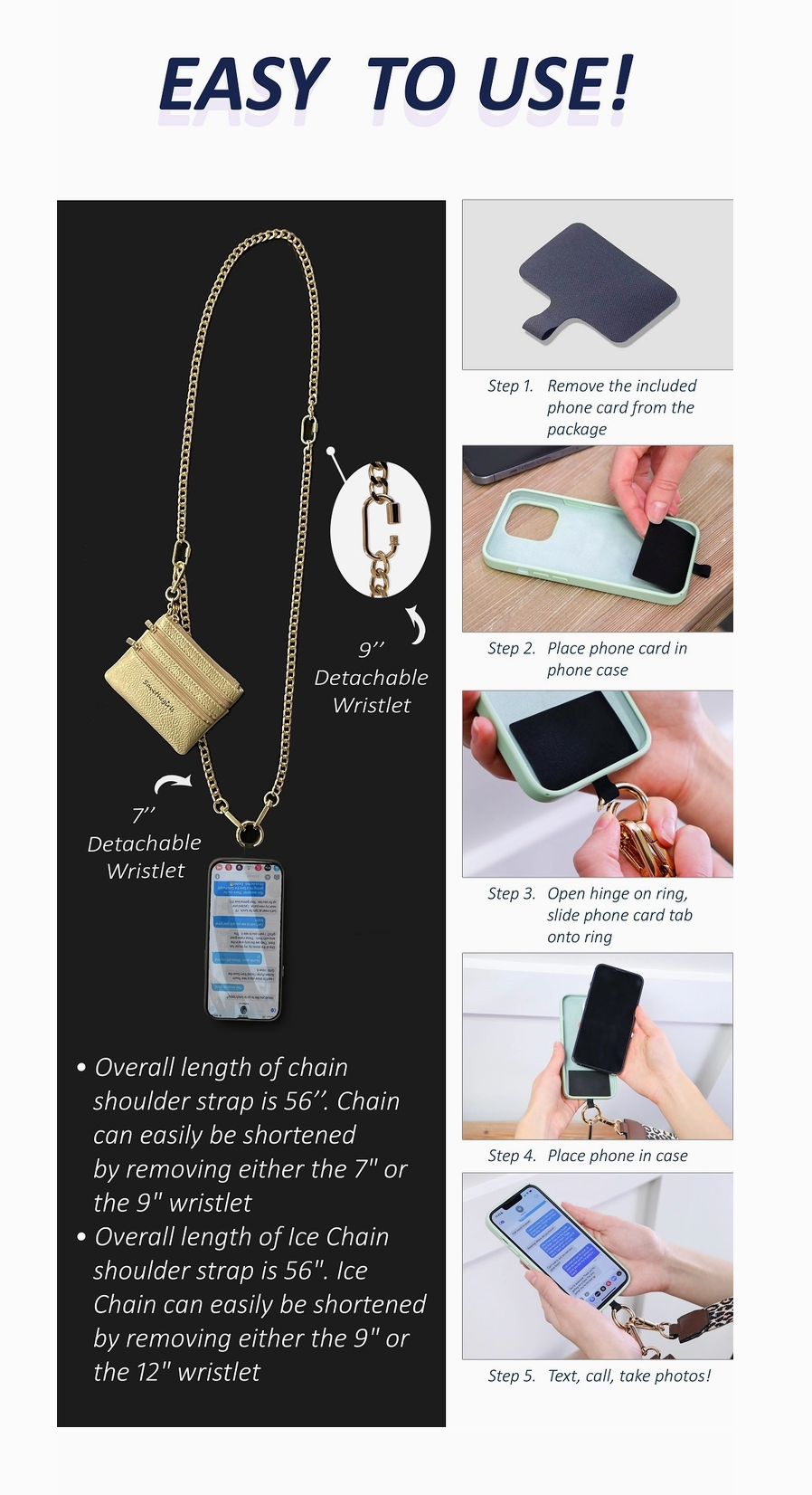 Clip & Go Chain w/ Zippered Pouch