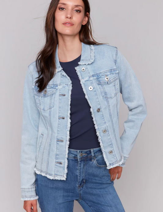 Charlie B Frayed Denim Jacket