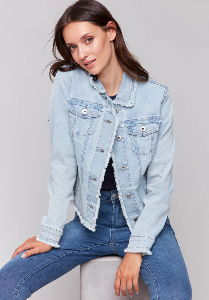 Charlie B Frayed Denim Jacket