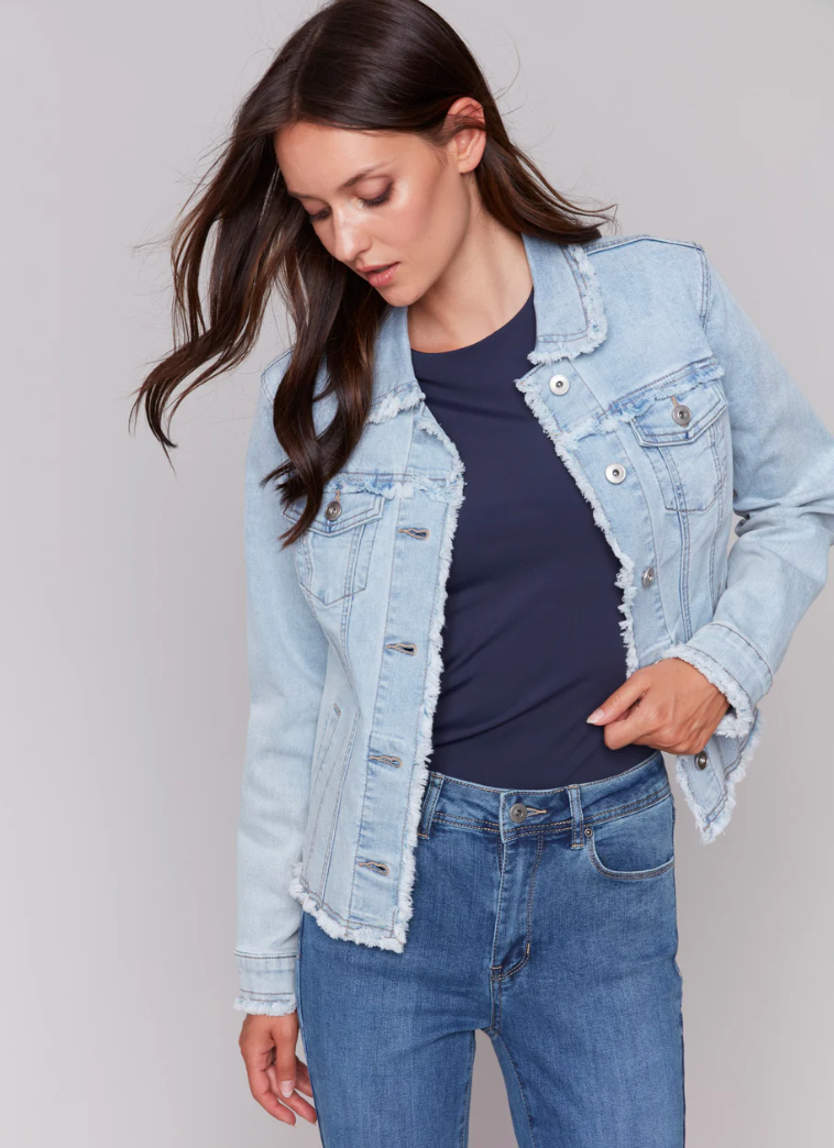 Charlie B Frayed Denim Jacket