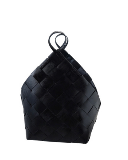 Woven Wood Basket with Center Handle