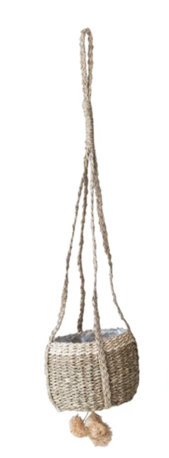 Hand-Woven Seagrass Hanging Baskets