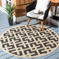Courtyard Collection Rug Black & Beige