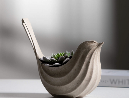 Sculpted Resin Bird Planter
