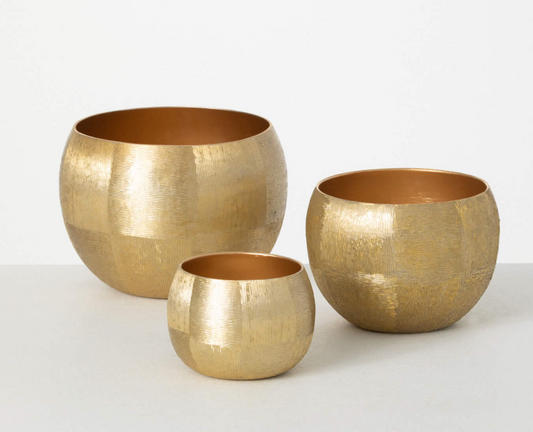 Lustrous Brushed Gold Pots